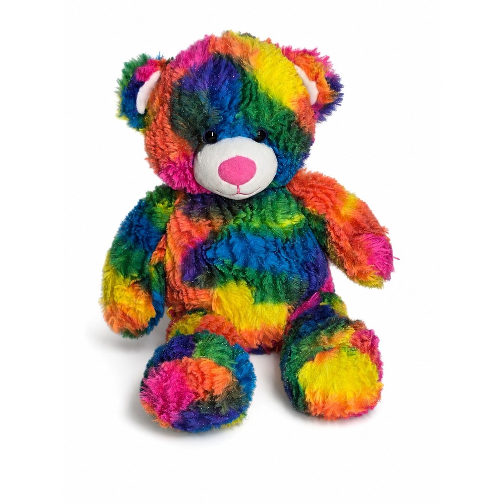 Build-A-Bear Workshop Rainbow Tie Dye Teddy Bear Plush 12" BAB Stuffed Animal